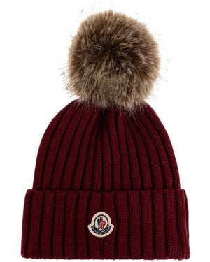 Moncler Pompon-Mütze - Rot