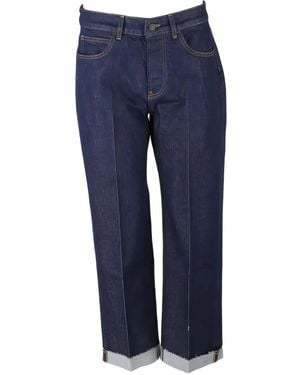 Liviana Conti Jeans Con Risvolto - Blu