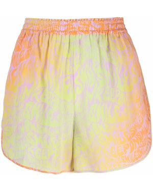 Stella McCartney Slogan-Print Shorts - Yellow