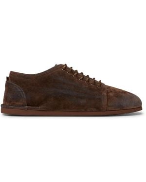 Marsèll Sancrespella Distressed-Effect Lace-Up Derby Shoes - Brown