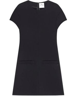 Courreges Minikleid Mit Eingefassten Taschen - Schwarz