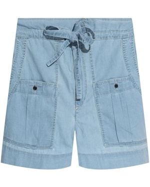 Isabel Marant Valdina Cotton Shorts - Blue