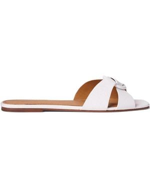 Polo Ralph Lauren Leather O-Ring Flat Sandals - White