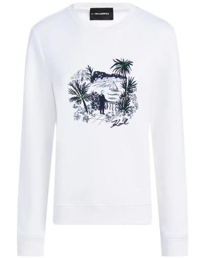 KARL LAGERFELD Graphic-Print T-Shirt - White