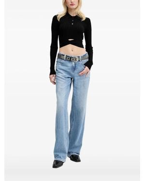 Miss Sixty Polo-Neck Crop Top - Blue