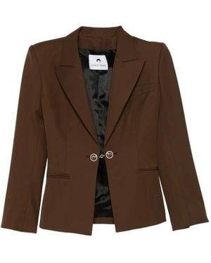 Marine Serre Buttoned Wool Jacket - Brown