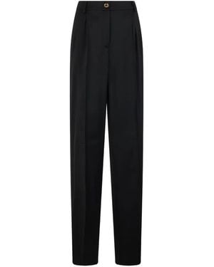 Moschino Pleated Straight-Leg Trousers - Black