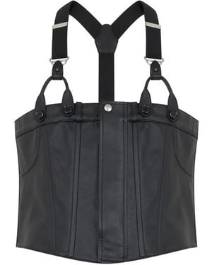 Moschino Corset-Style Leather Jacket - Black