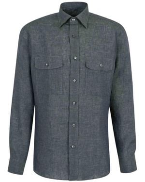 Brioni Chest-Pocket Button Shirt - Blue