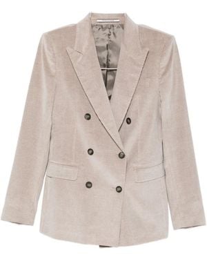 Tagliatore Double-Breasted Corduroy Suit - White