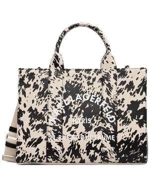 KARL LAGERFELD Logo-Print Tote Bag - Black