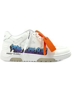 Off-White c/o Virgil Abloh Out Of Office For Walking Leather Trainers - Blue