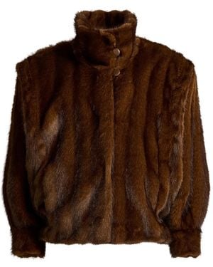 DUCIE Katja Faux-Fur Jacket - Brown