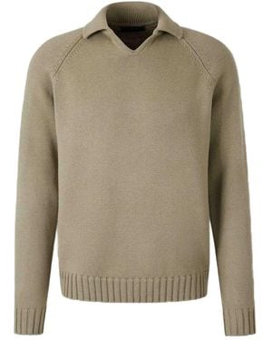 Zanone Wool polo sweater - Natur
