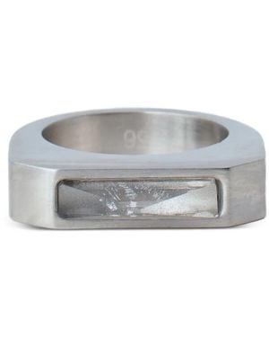 Rick Owens Gebürsteter rechteckiger Ring - Grau