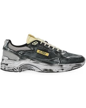 Autry Hyperway Distressed-Effect Sneakers - Gray