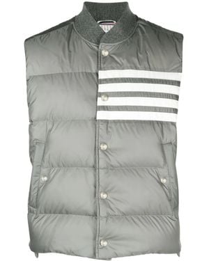 Thom Browne 4-Bar Matte Nylon Down Vest - Blue