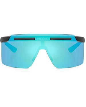 Prada Linea Rossa Shield-Frame Sunglasses - Blue