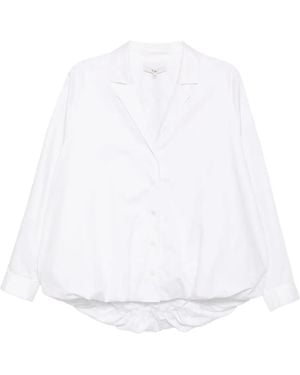Tibi Popeline-Jacke mit Bubble-Saum - Weiß