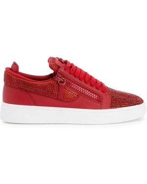 Giuseppe Zanotti Sneakers Con Strass Gz94 - Rosso