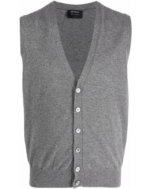 Dell'Oglio V-Neck Cashmere Cardigan - Grey