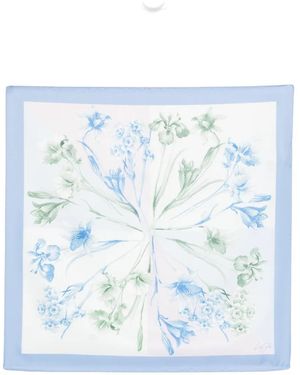 Liu Jo Floral-Detail Scarf - Blue