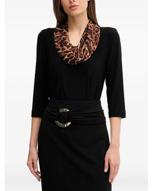 Joseph Ribkoff Animal-Print Top - Black