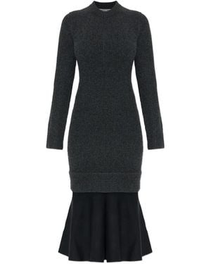 Alexander Wang Dress Made Of Combined Fabrics - Black