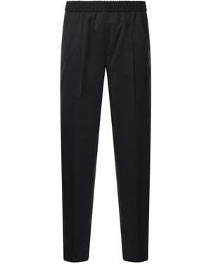 ZEGNA Elasticated-Waist Pleated Pants - Blue