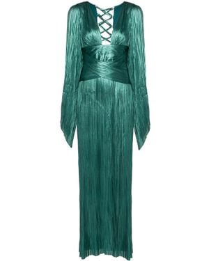 Maria Lucia Hohan Alana Plissé Column Gown - Green