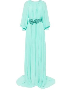Saiid Kobeisy Vestido Plisado De Manga Farol - Verde