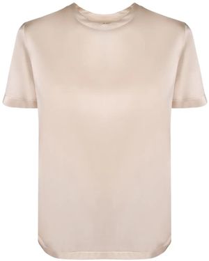 Blanca Vita Satin-Finish T-Shirt - Natural