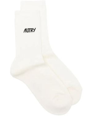 Autry Unic Stars Logo-Detail Socks - White