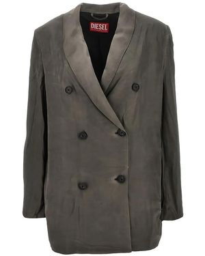 DIESEL Double-Breasted Blazer - Gray