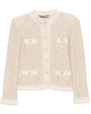 D.exterior Veste En Tweed À Boutonnière - Natural