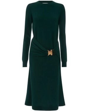 JW Anderson Buckle-Waist Midi Dress - Green