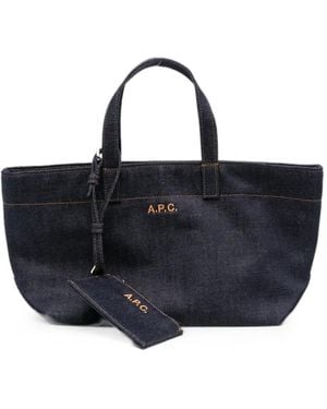 A.P.C. Small Le Drummer Denim Tote Bag - Blue