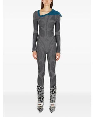 PAOLINA RUSSO アシンメトリーカラージャンプスーツ - ブルー