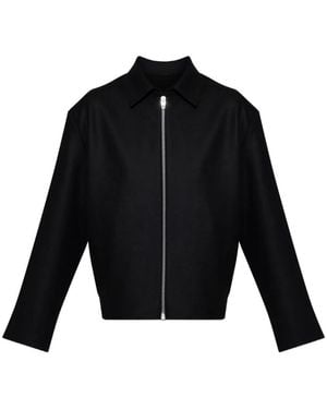 Jil Sander Zip-Up Wool Jacket - Black