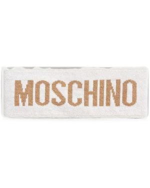 Moschino Logo-Intarsia Knitted Headband - White
