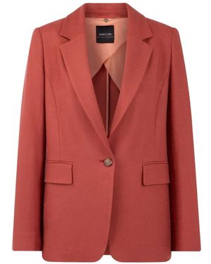 Marc Cain Single-Breasted Notched-Lapels Blazer - Red