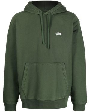 Stussy Logo-print Pullover Hoodie - Green