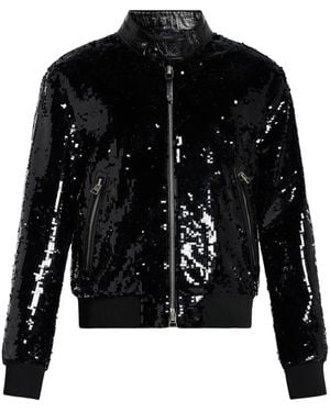 Tom Ford Sequin Embellished Cotton Bomber Jacket - Black