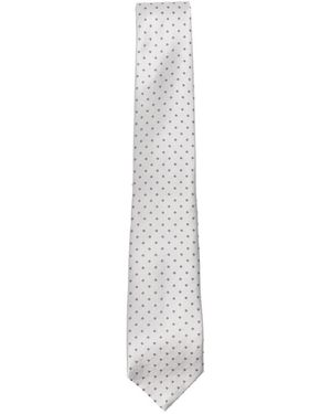 Emporio Armani Cravatta Con Motivo Geometrico - Bianco