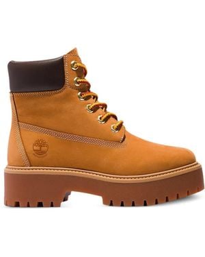 Timberland Platform Lace-Up Ankle Boots - Brown