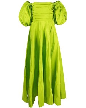 Valentino Garavani Off-Shoulder Floor-Lentgh Dress - Green