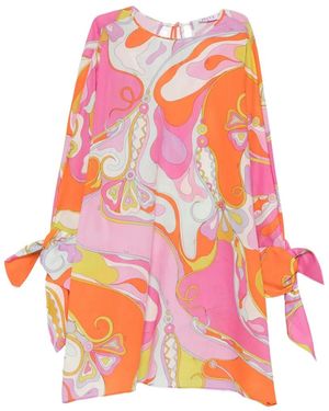 PUCCI Marmo-Print Tie-Cuff Blouse - Pink
