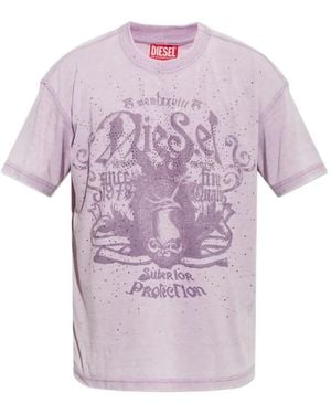 DIESEL T-Norm-Aa8 Graphic-Print T-Shirt - Pink