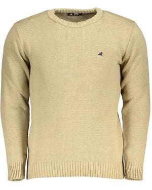 U.S. Grand Embroidered-Logo Knitted Jumper - Natural