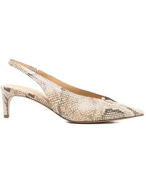 Roberto Del Carlo Paris Snakeskin-Effect Court Shoes - Natural